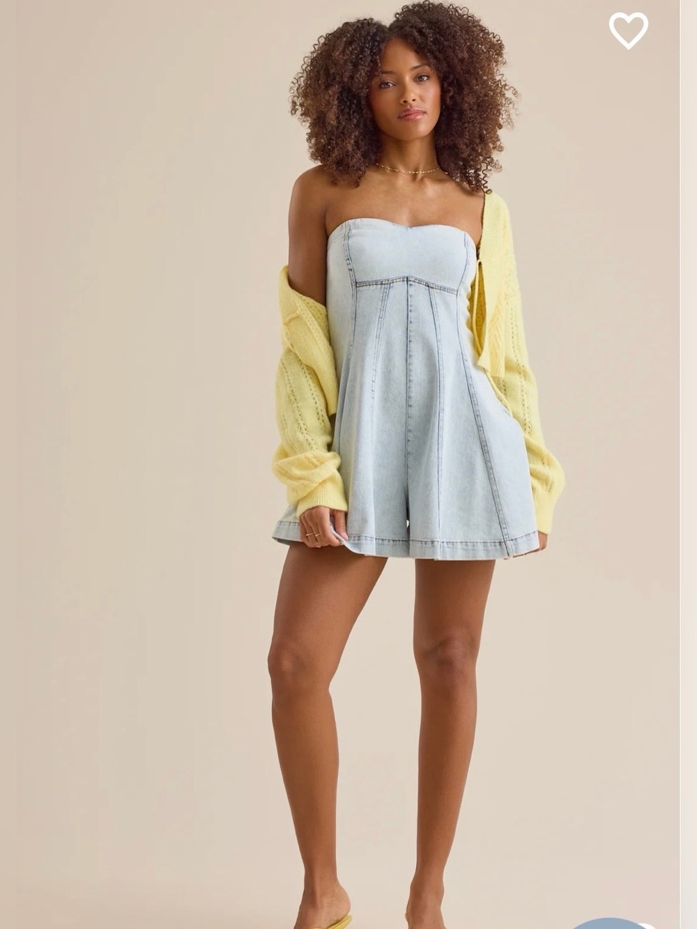 ALTARD STATE Shayla Strapless Denim Romper